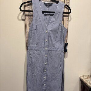 NWT Classic blue and white striped shirt dress